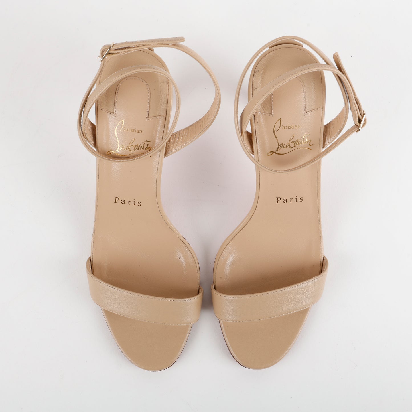Nude Strap Sandal Heel Red Bottoms