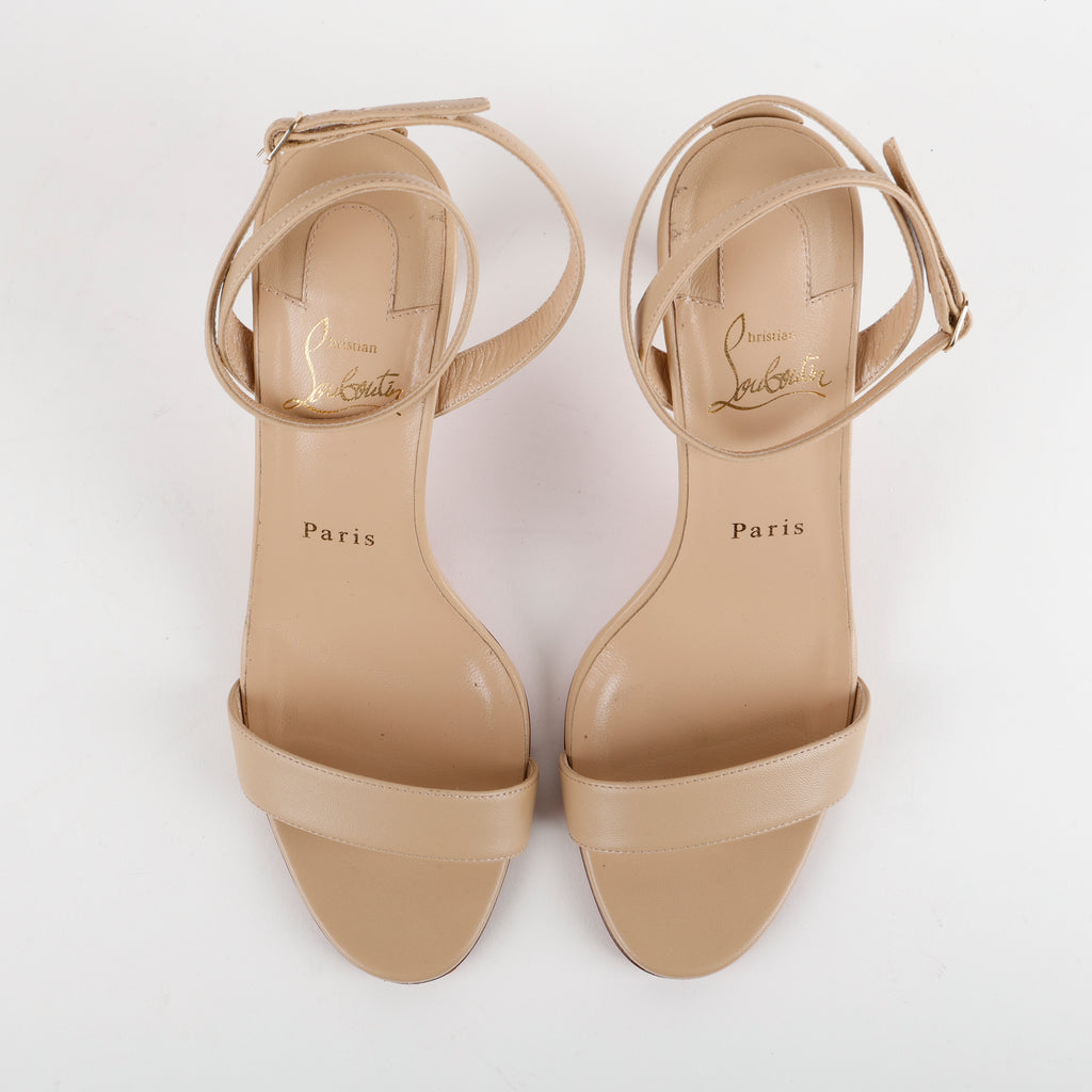 Nude Strap Sandal Heel Red Bottoms