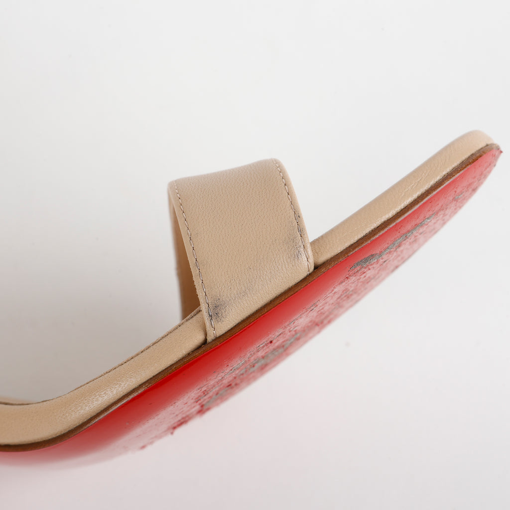 Nude Strap Sandal Heel Red Bottoms