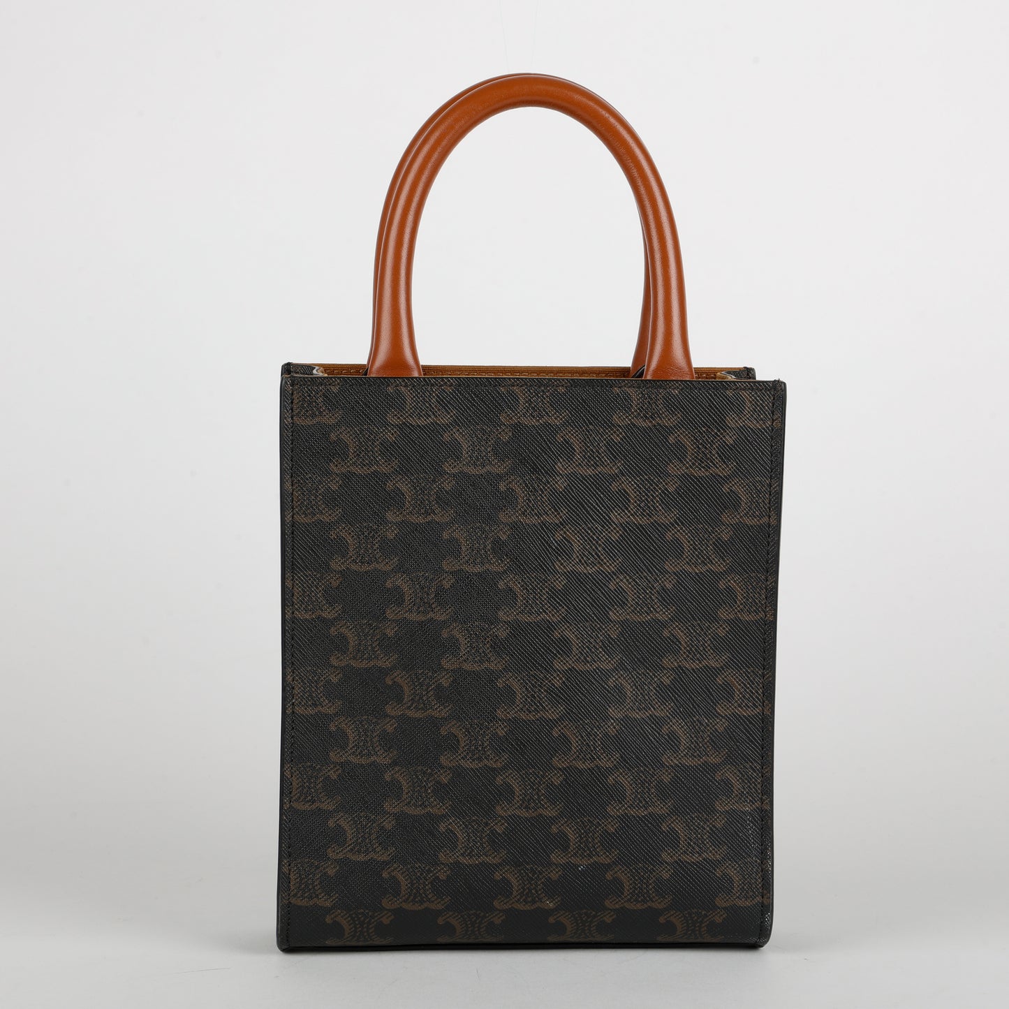 Mini Vertical Cabas Tote, Canvas/Brown