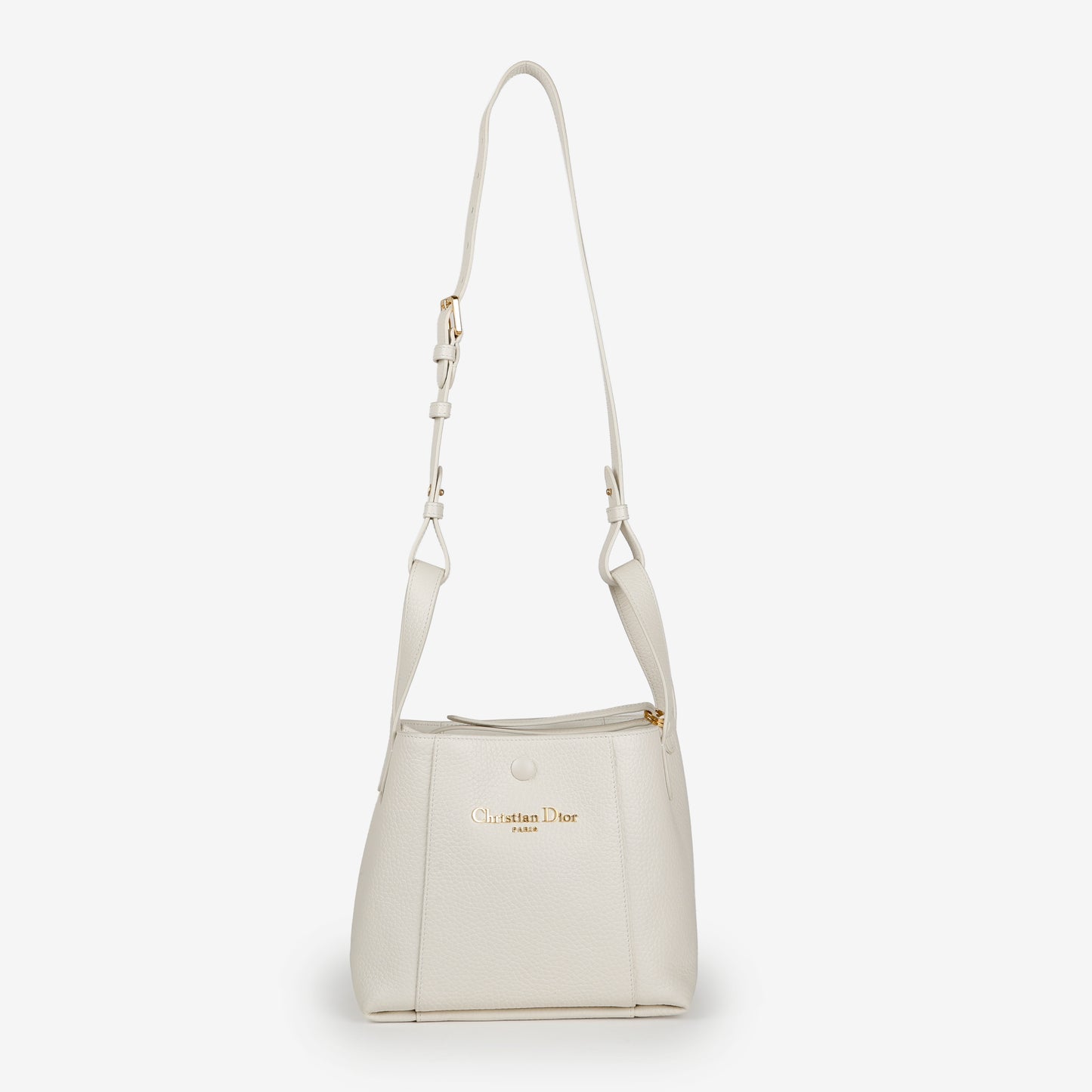 Small Signature 2 Way Bucket Bag, Cream