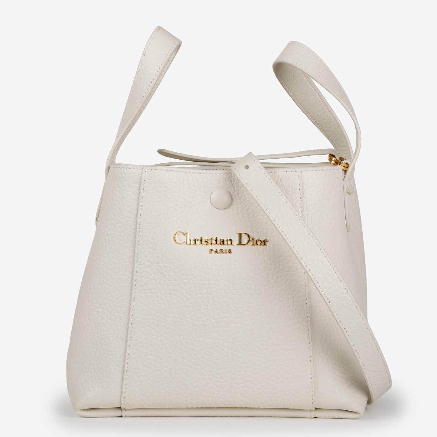 Small Signature 2 Way Bucket Bag, Cream