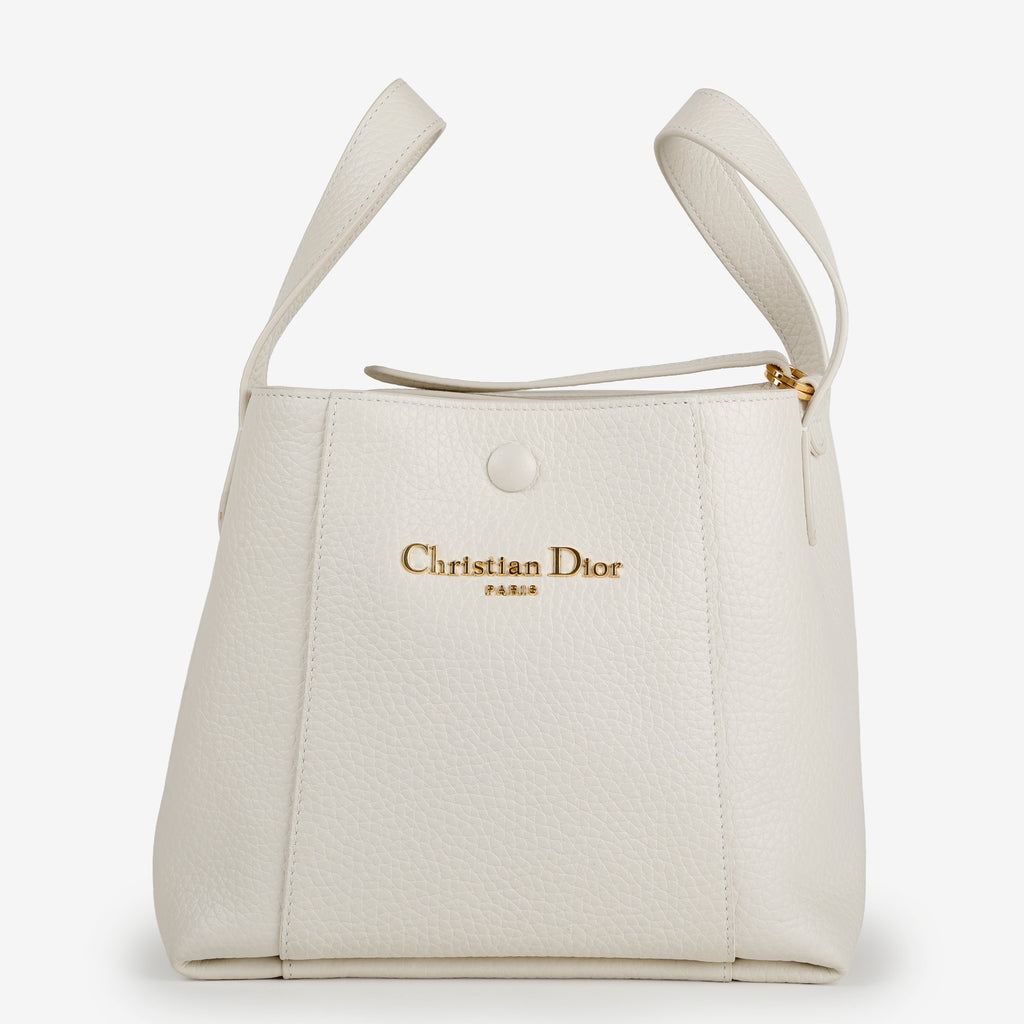Small Signature 2 Way Bucket Bag, Cream