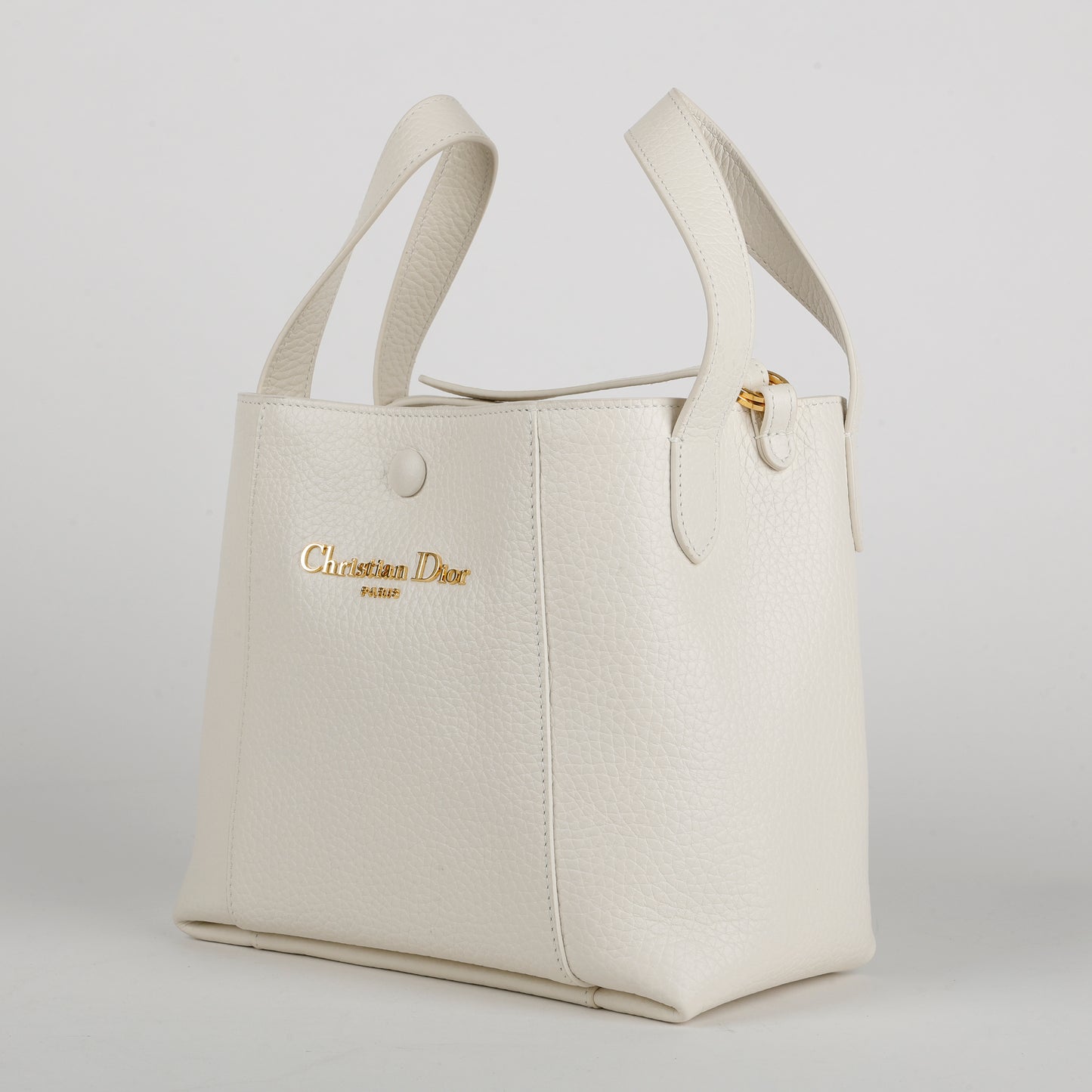 Small Signature 2 Way Bucket Bag, Cream
