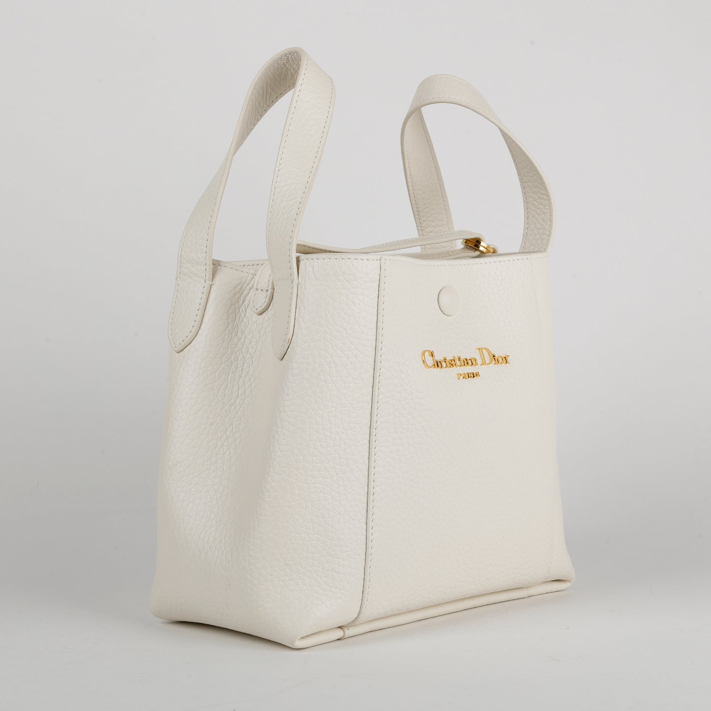 Small Signature 2 Way Bucket Bag, Cream