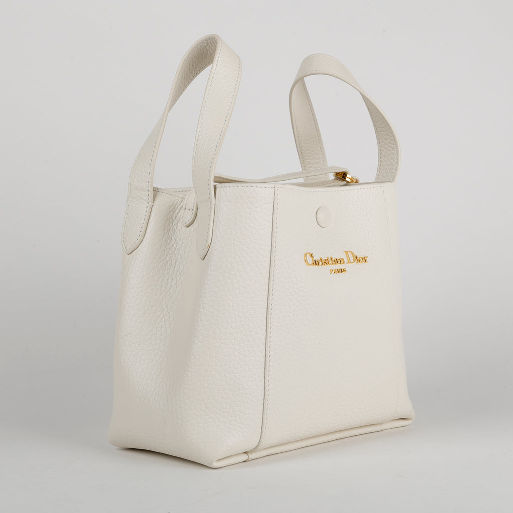 Small Signature 2 Way Bucket Bag, Cream
