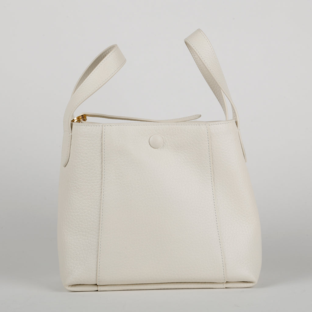 Small Signature 2 Way Bucket Bag, Cream