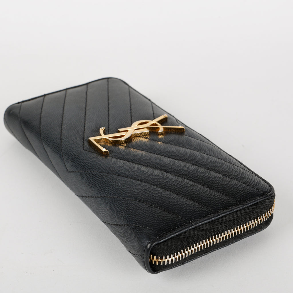 Cassandre Zip Around Wallet, Black
