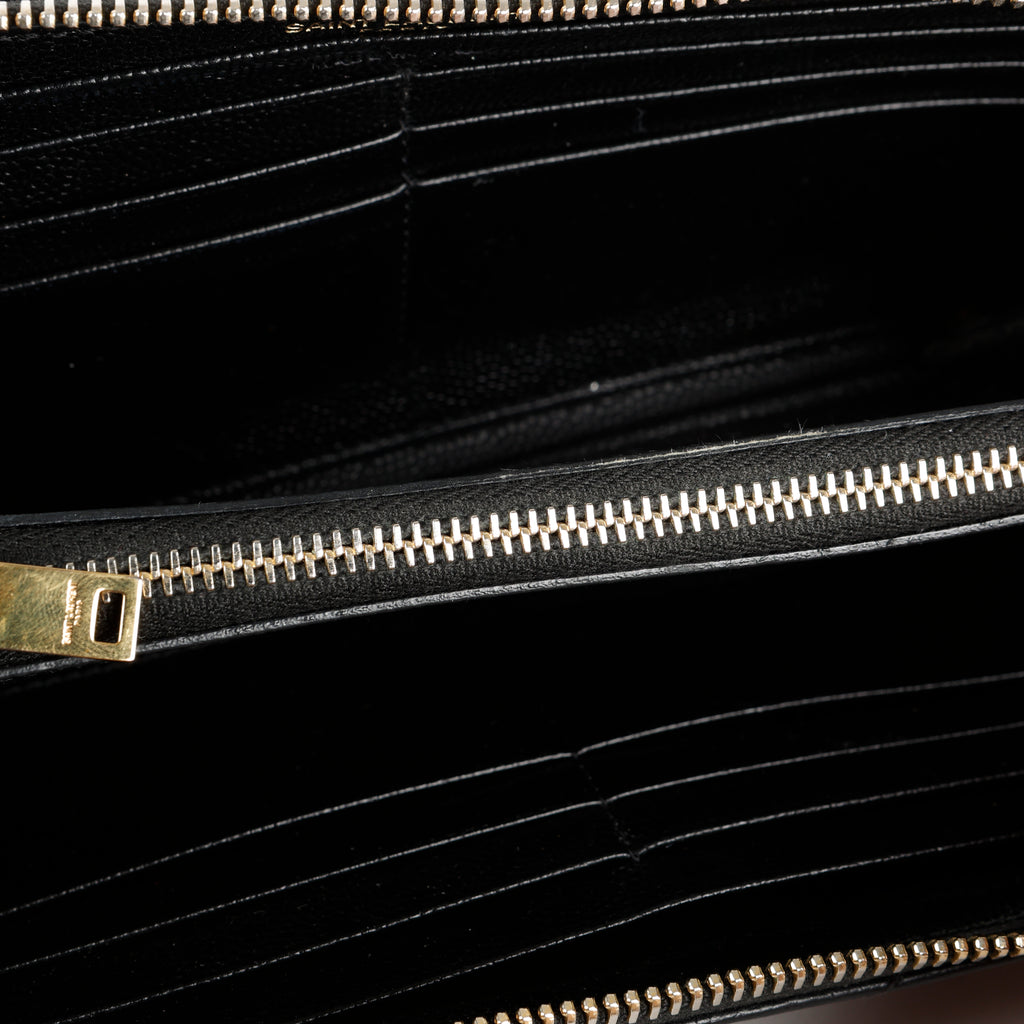 Cassandre Zip Around Wallet, Black
