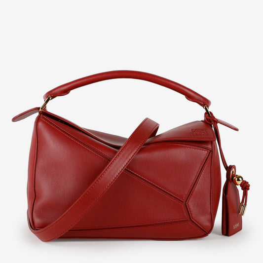 Small Featherlight Puzzle Bag, Bordeaux Red