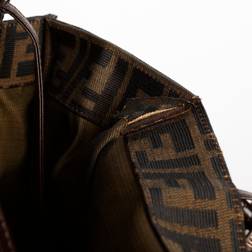 Vintage Medium Zucca Shoulder Bag, Canvas