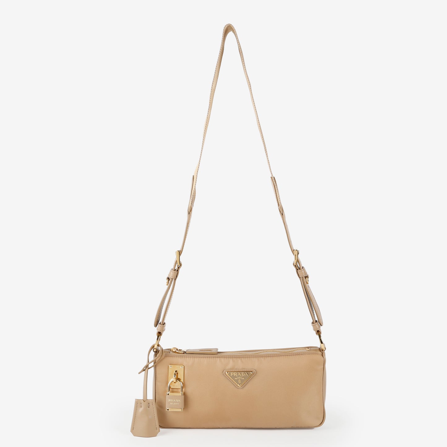 Small Re-Nylon Shoulder Bag, Beige