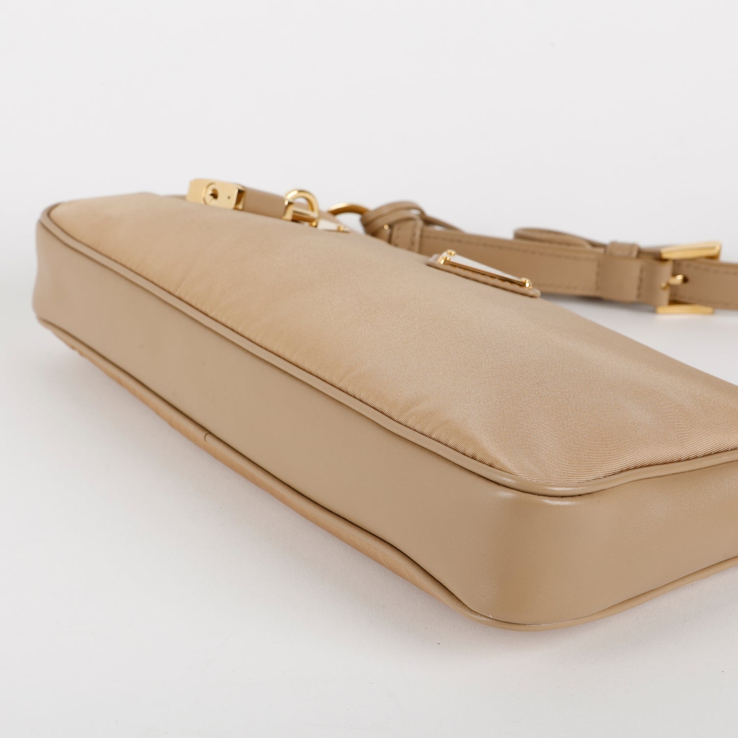 Small Re-Nylon Shoulder Bag, Beige