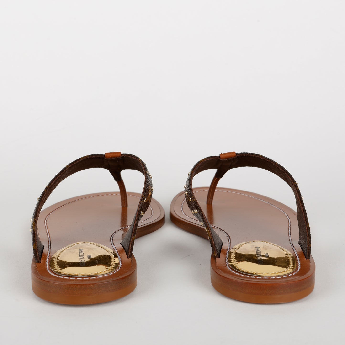 Sunny Flat Flip Flops, Brown/Monogram