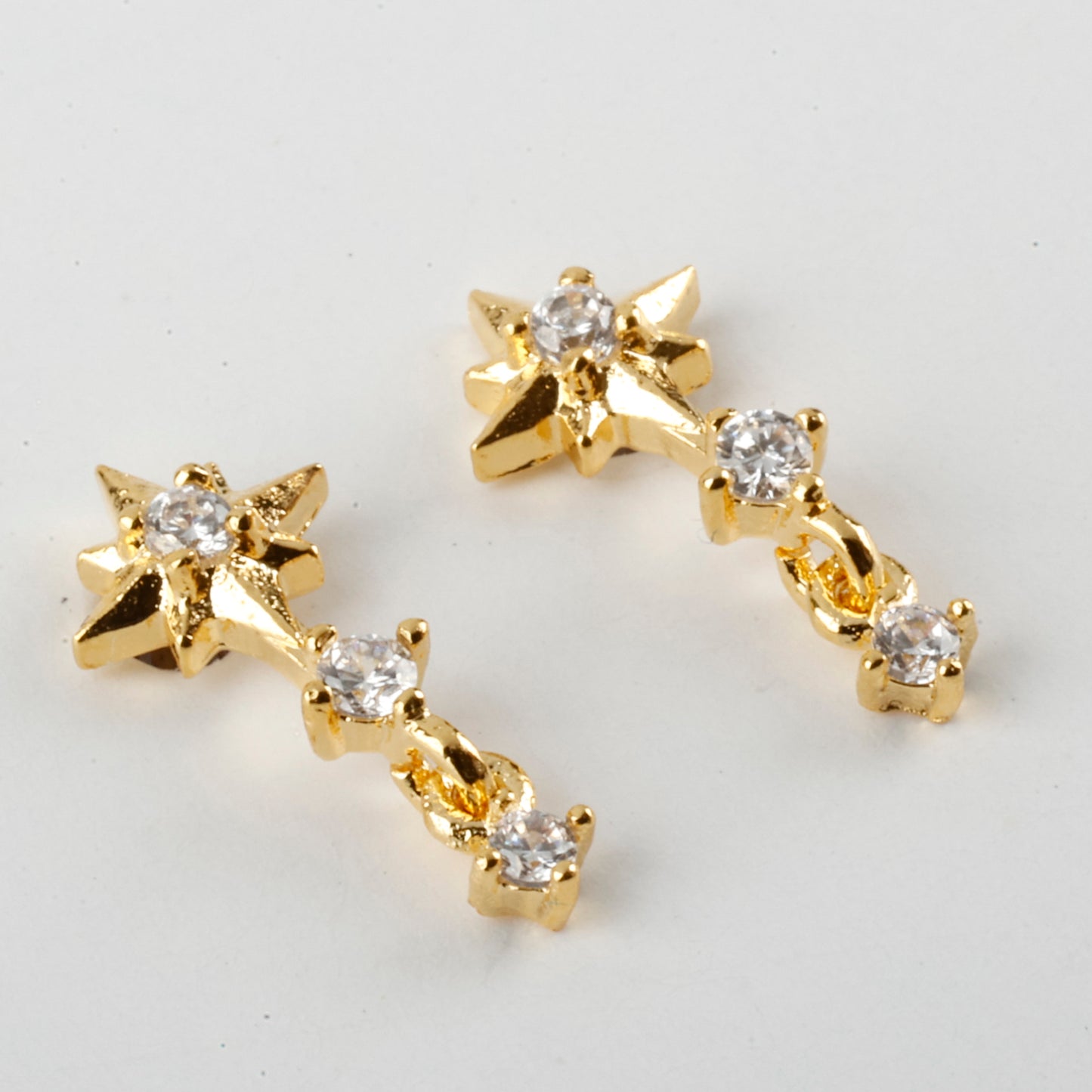 Mini Star Layered Drop Earrings, Gold