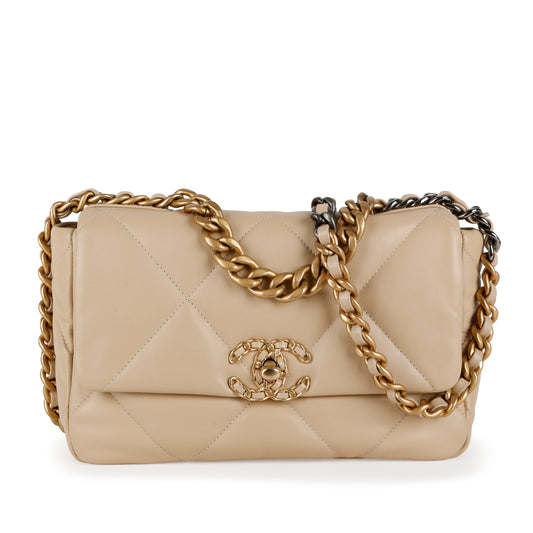 Small 19, Beige Lambskin