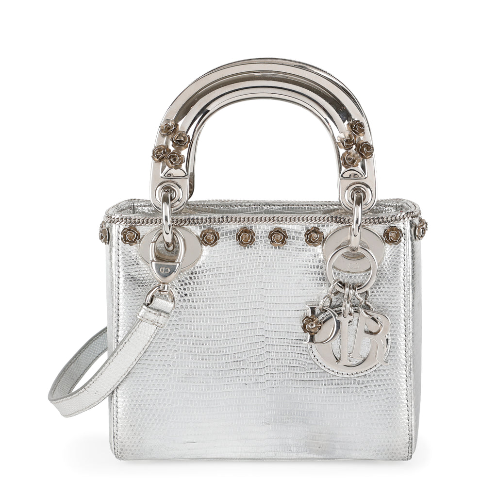 Mini Lady Dior, Silver Lizard Applique