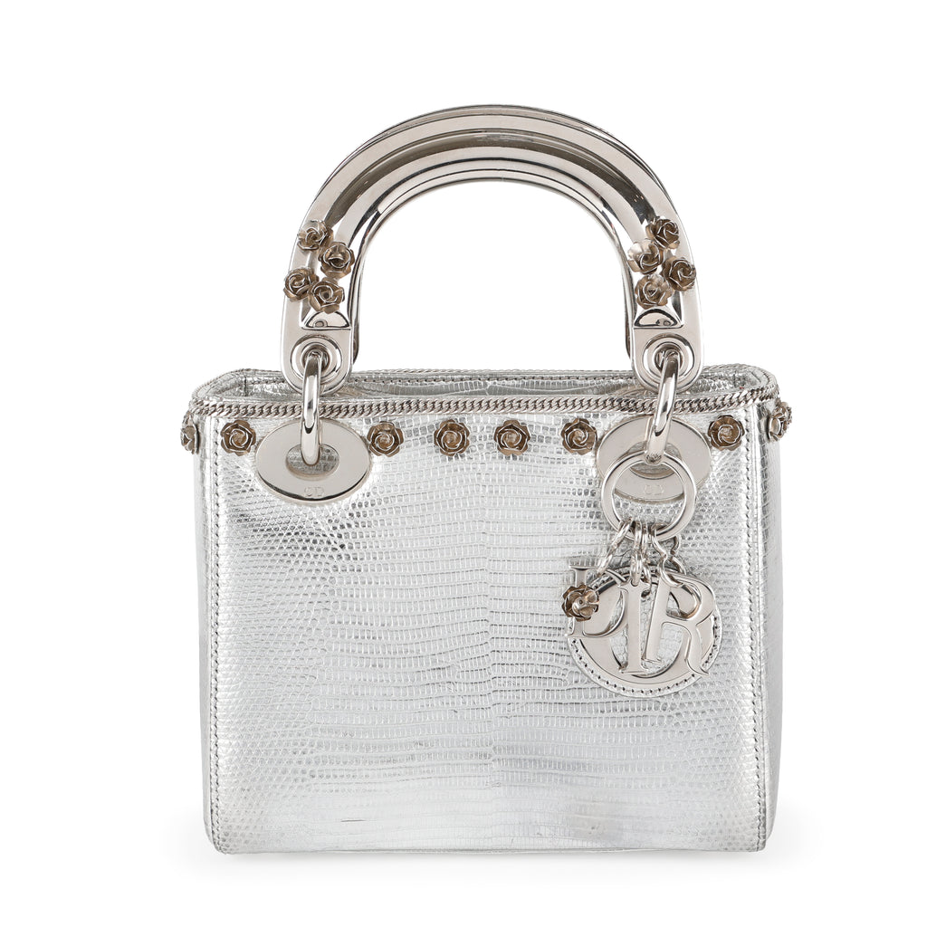 Mini Lady Dior, Silver Lizard Applique