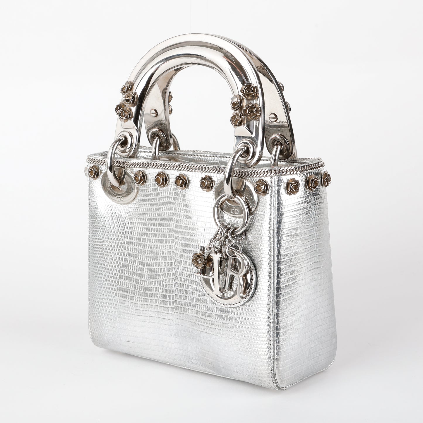 Mini Lady Dior, Silver Lizard Applique