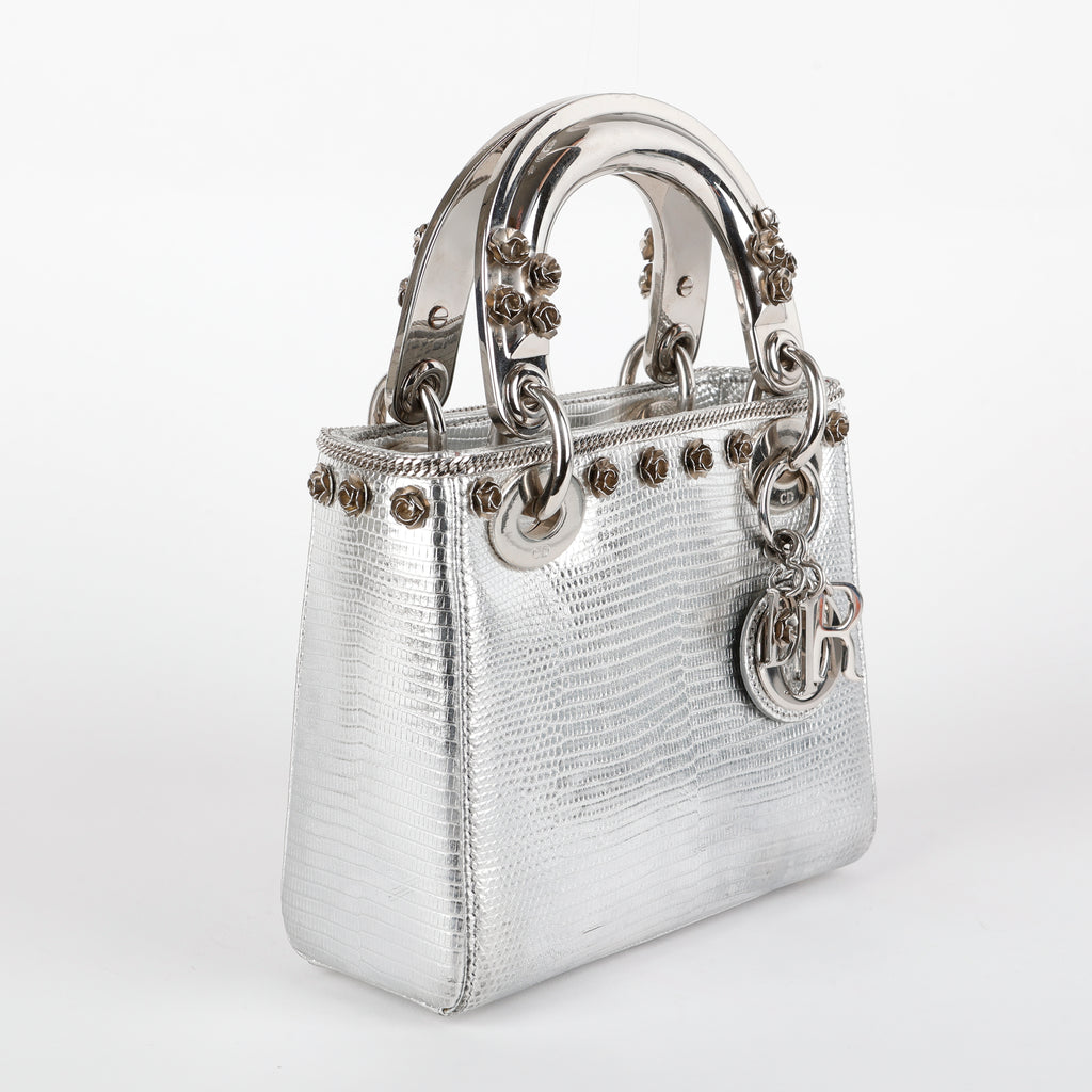 Mini Lady Dior, Silver Lizard Applique