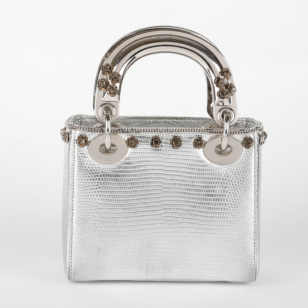 Mini Lady Dior, Silver Lizard Applique