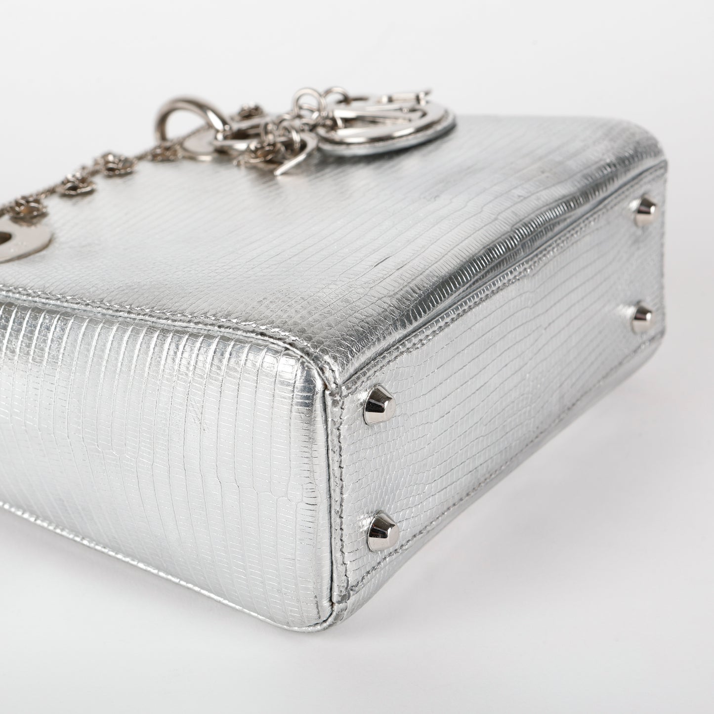 Mini Lady Dior, Silver Lizard Applique