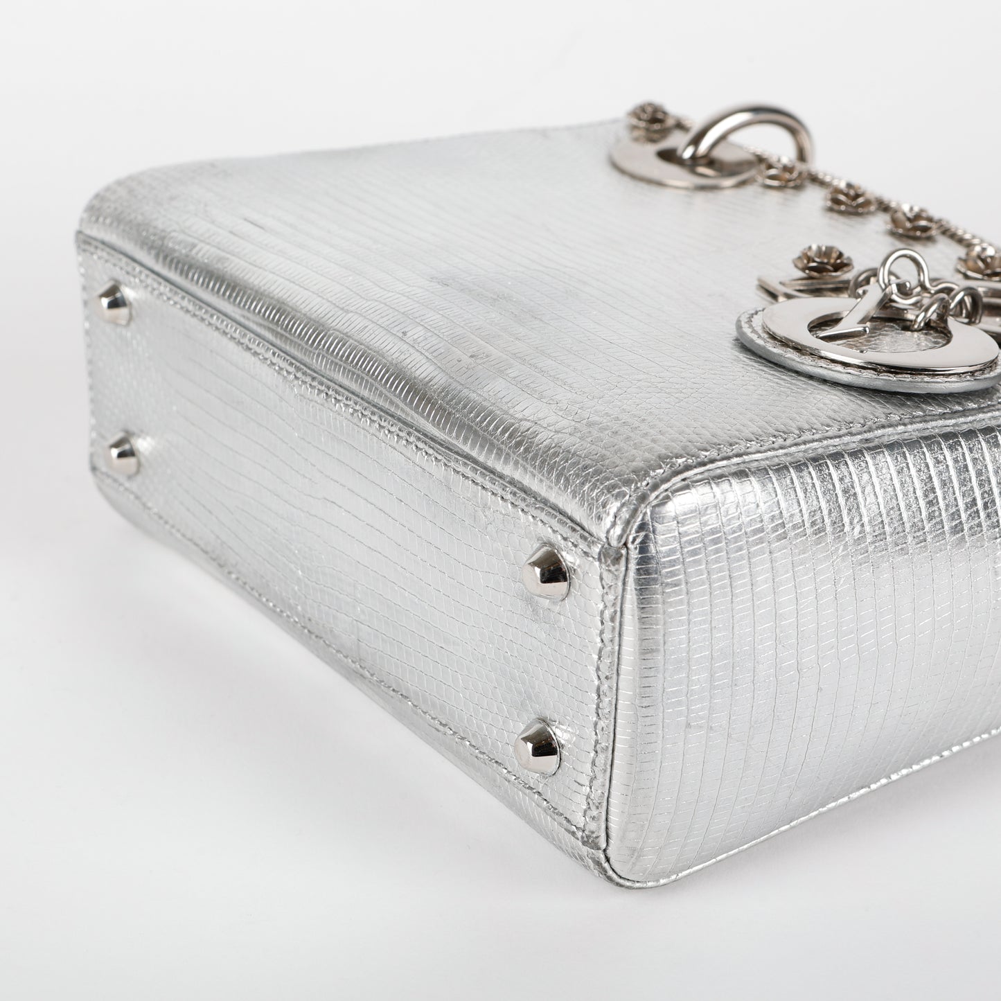 Mini Lady Dior, Silver Lizard Applique