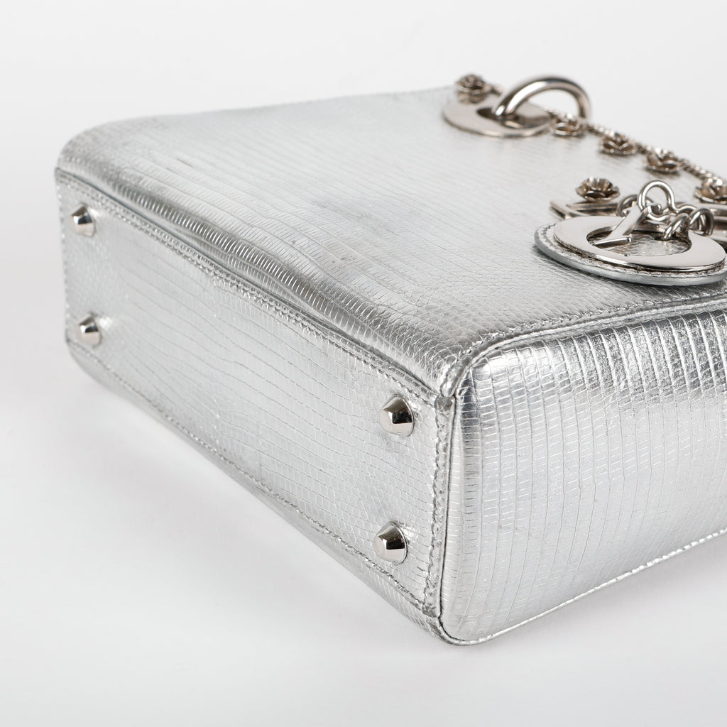 Mini Lady Dior, Silver Lizard Applique