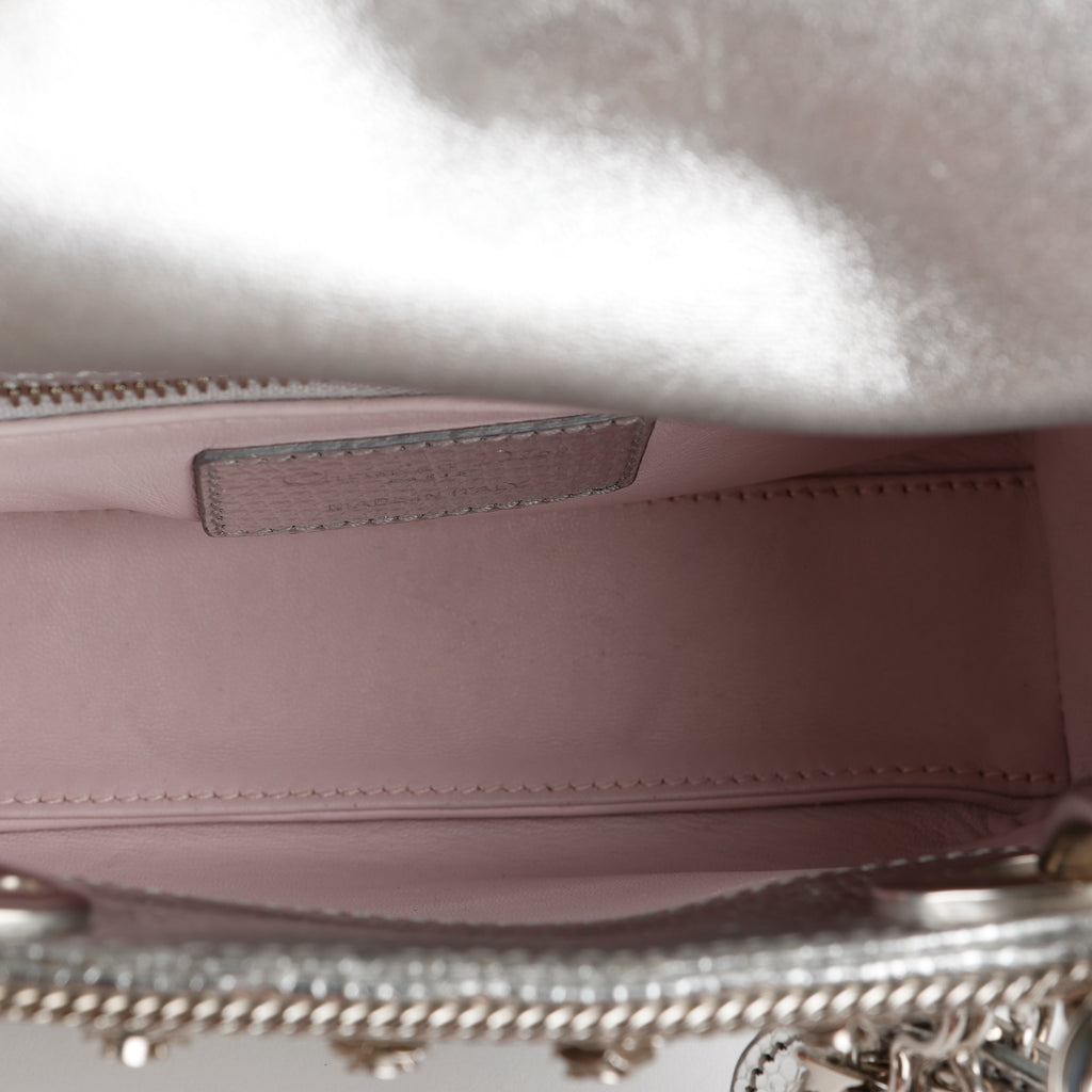 Mini Lady Dior, Silver Lizard Applique