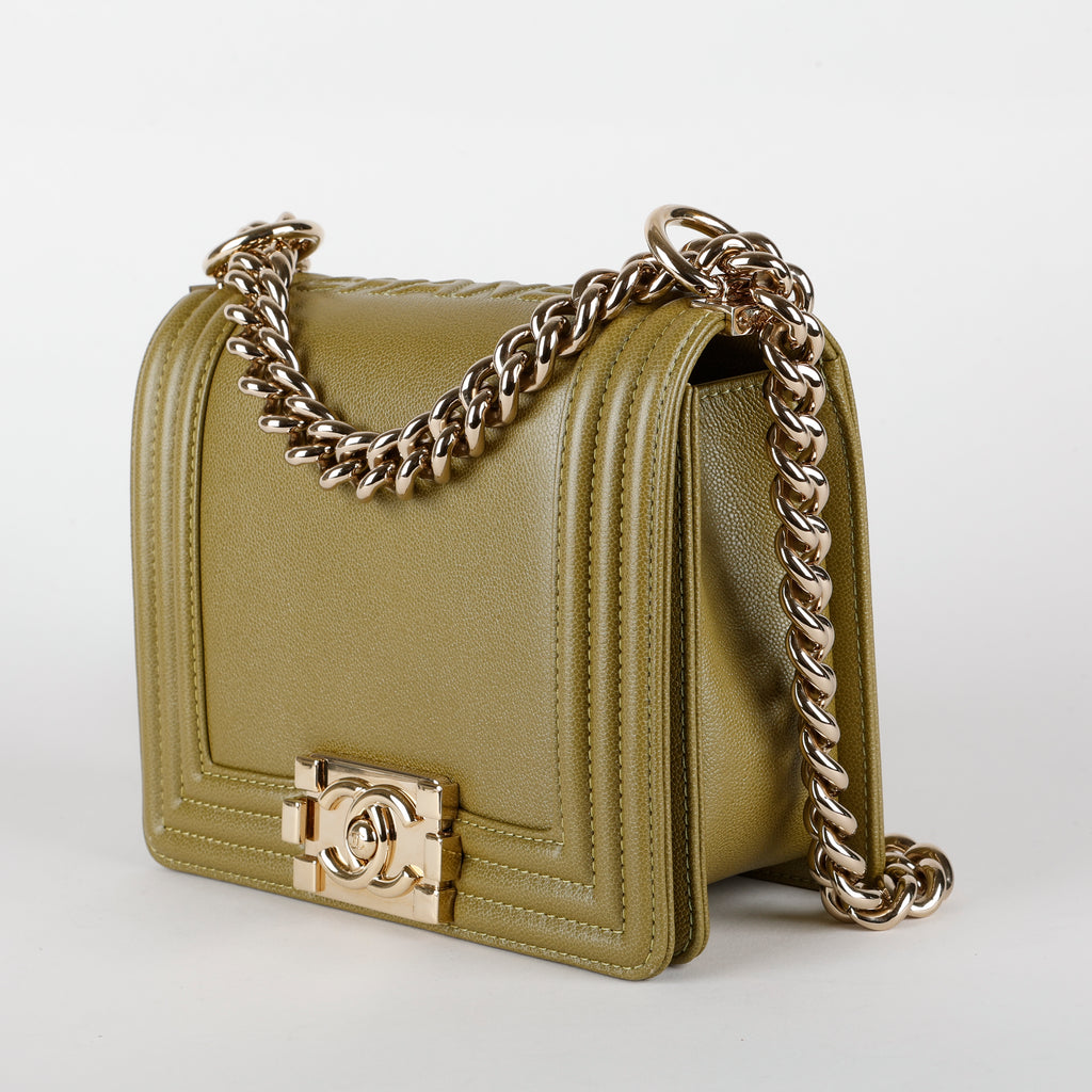 Small Square Boy Flap, Green Caviar