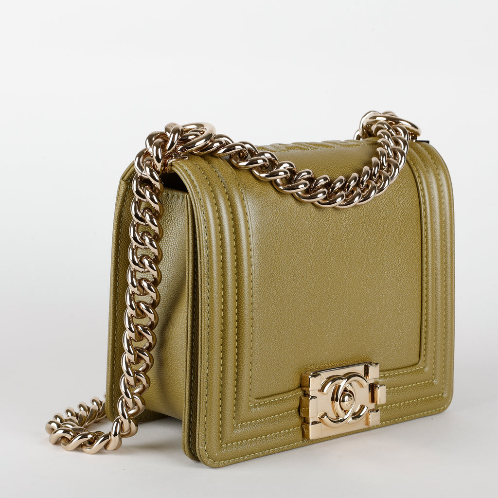 Small Square Boy Flap, Green Caviar