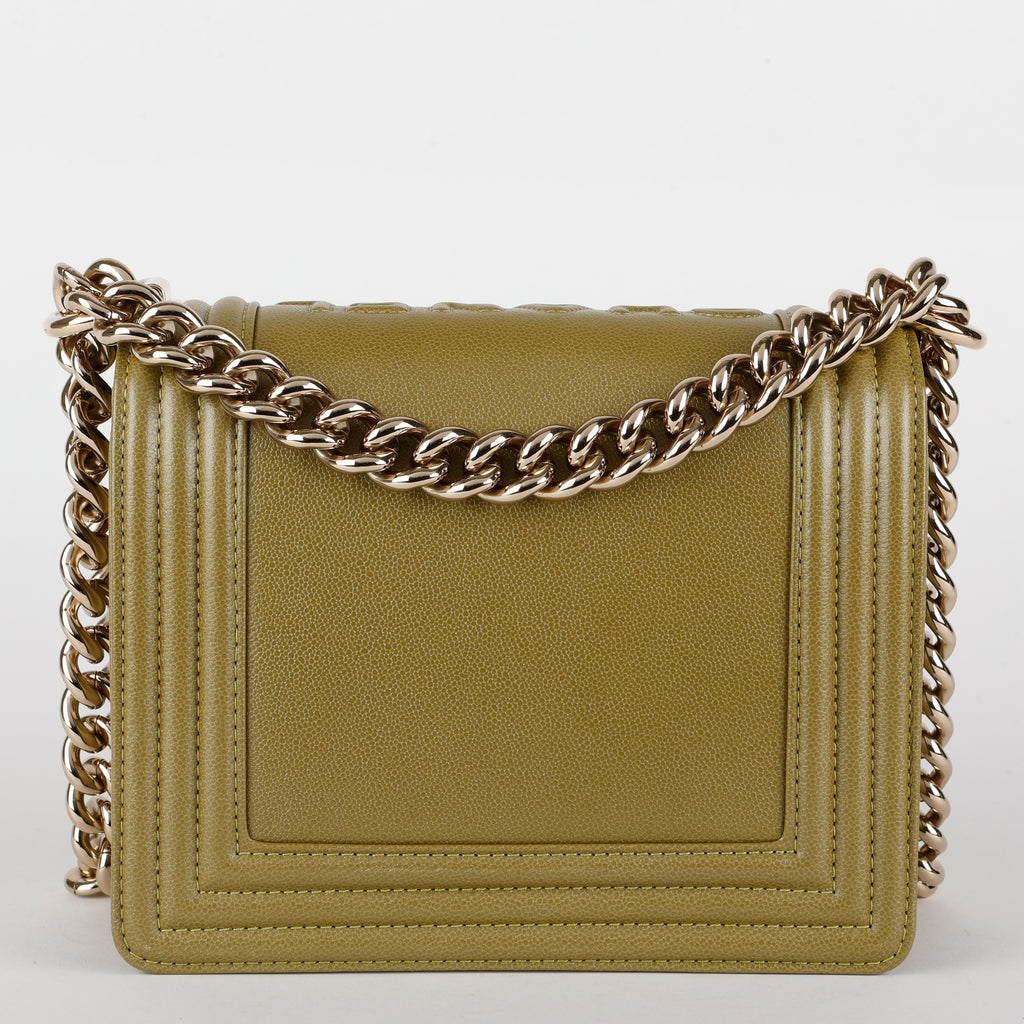 Small Square Boy Flap, Green Caviar