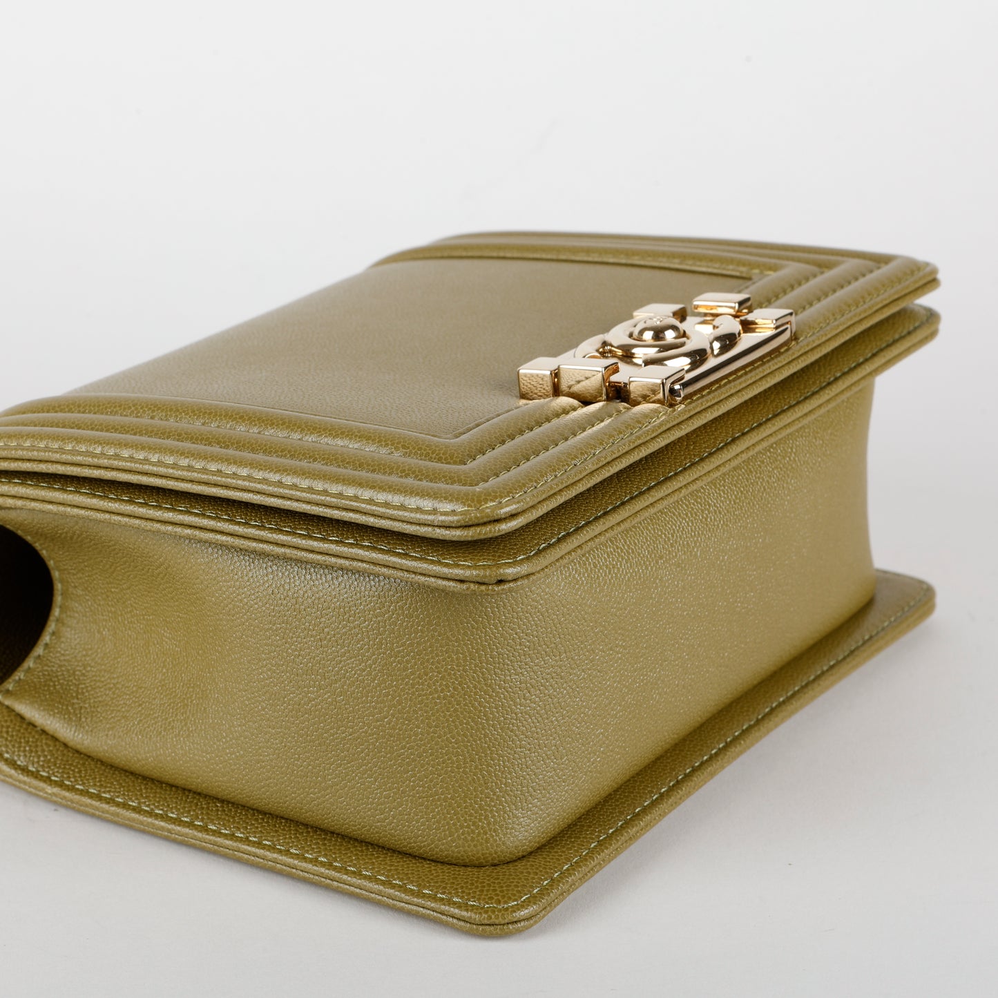 Small Square Boy Flap, Green Caviar