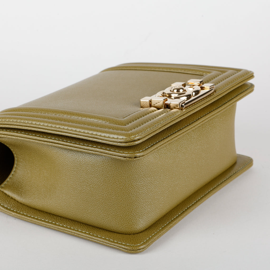 Small Square Boy Flap, Green Caviar