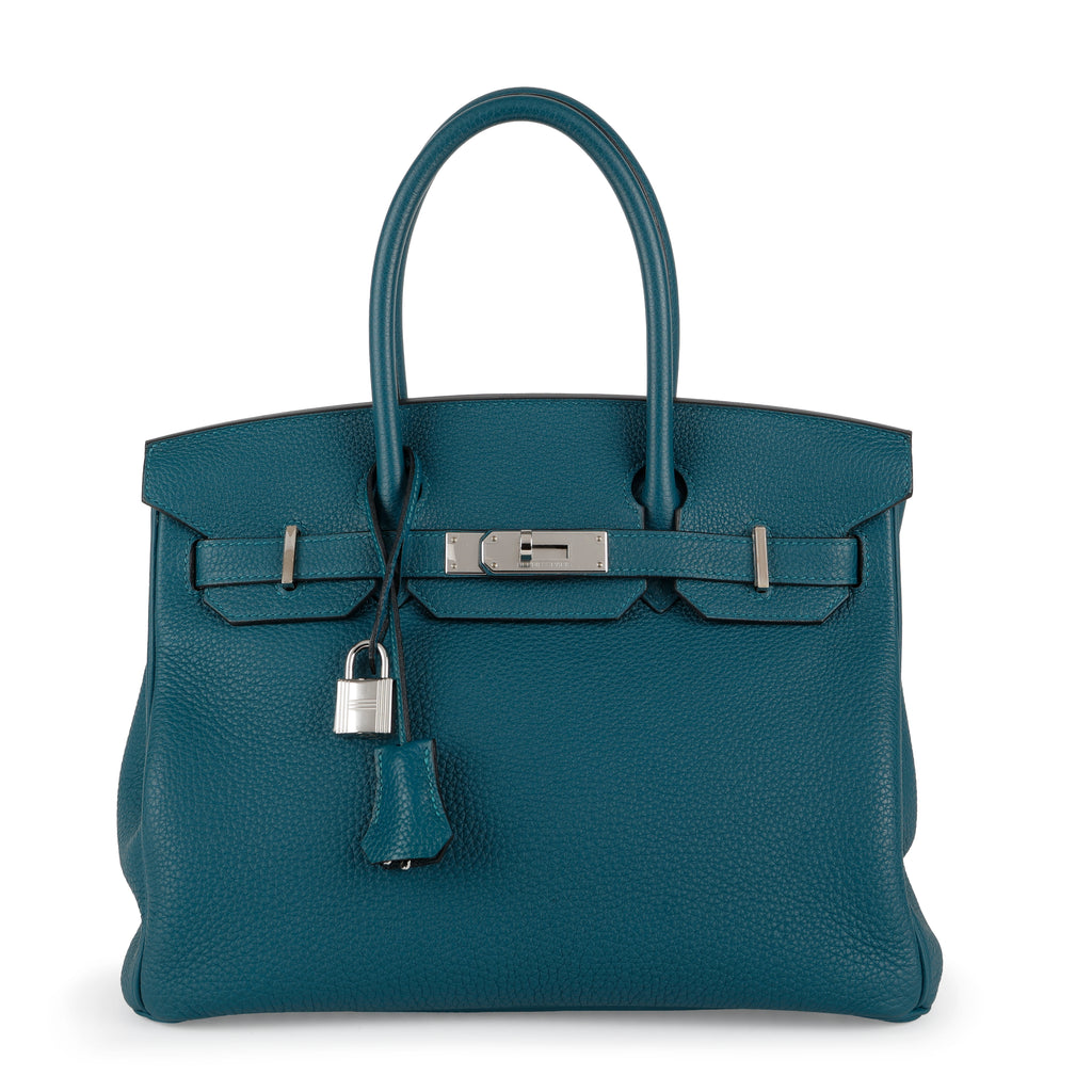 Birkin 30 Clemence Vert Bosphore/Bleu Ocean