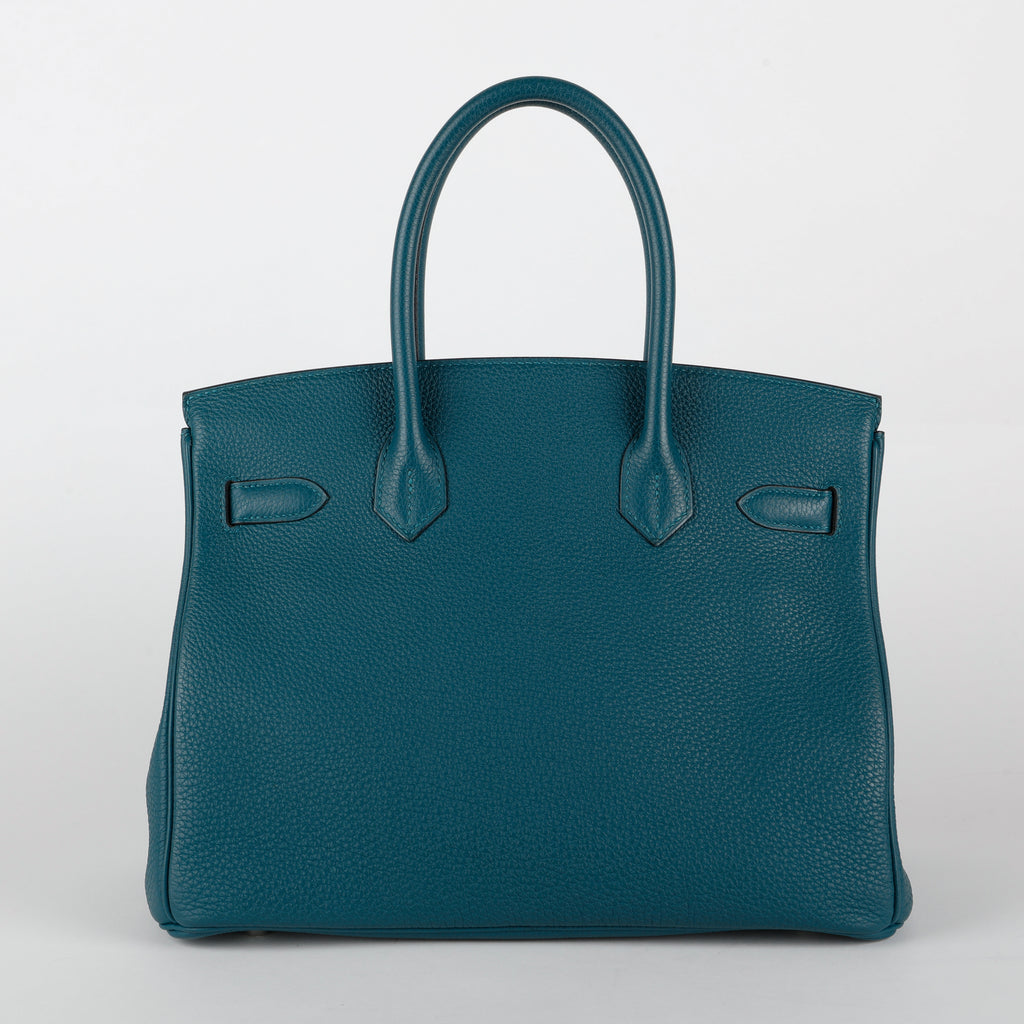 Birkin 30 Clemence Vert Bosphore/Bleu Ocean