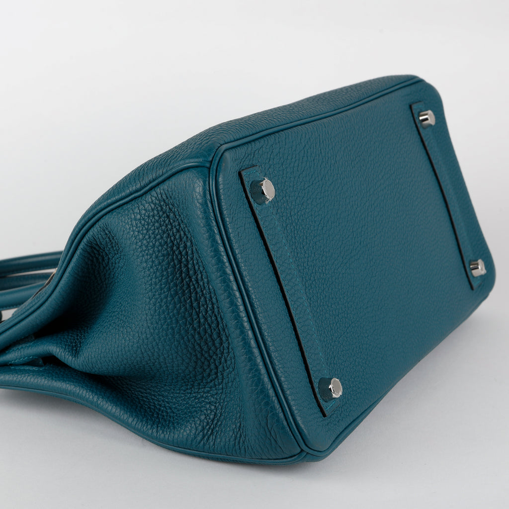 Birkin 30 Clemence Vert Bosphore/Bleu Ocean