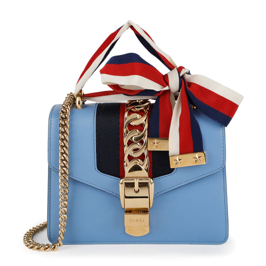 Mini Sylvie Chain Bag, Blue