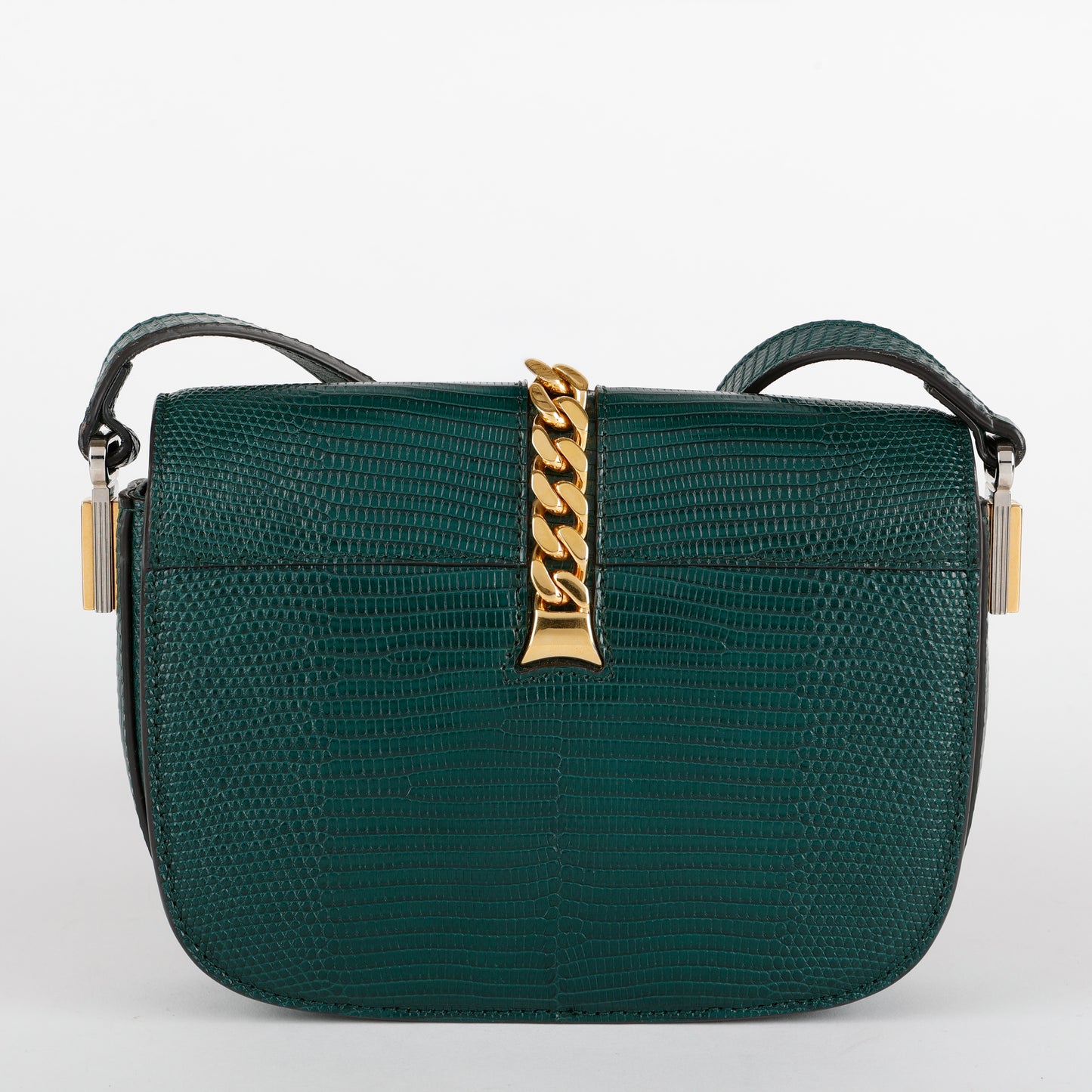 Small Sylvie 1969 Shoulder Bag, Green Lizard