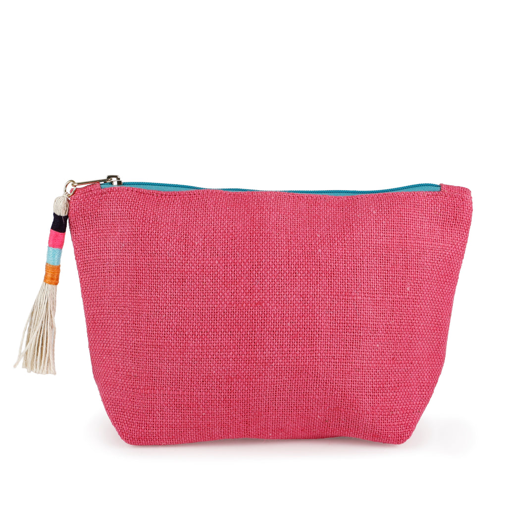 Linned Zip Pouch, Pink