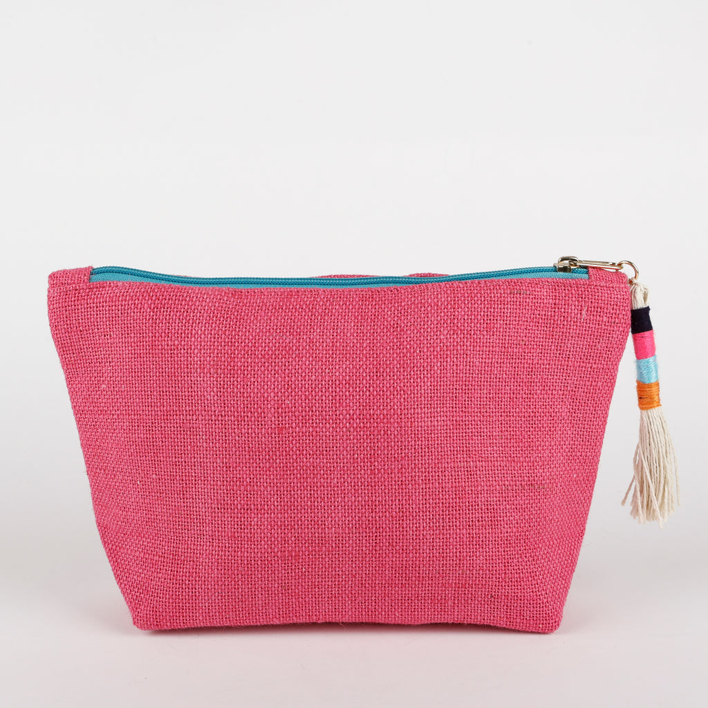 Linned Zip Pouch, Pink