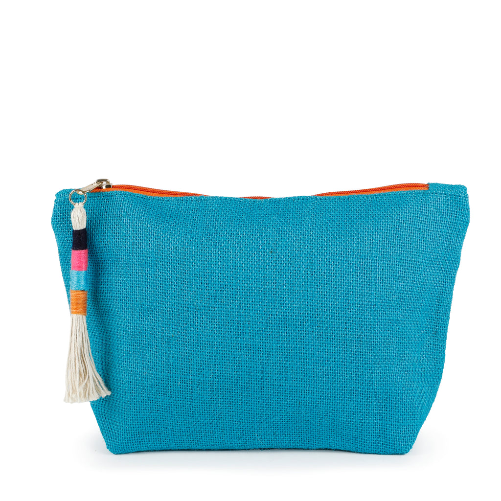 Linned Zip Pouch, Torquoise