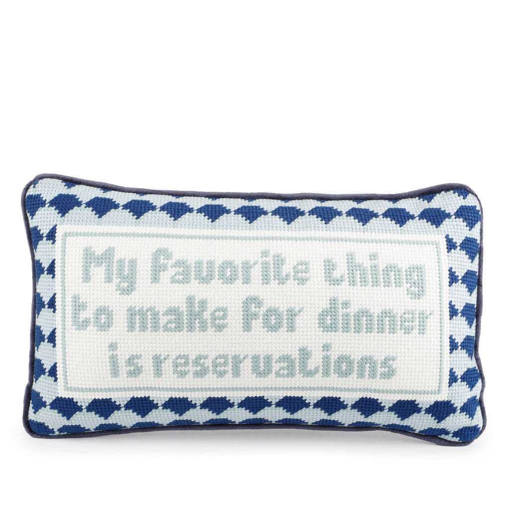 Reservations Needlepoint Pillow