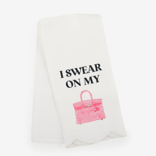 Scalloped Guest Towel - I Swear On My Pink Bag