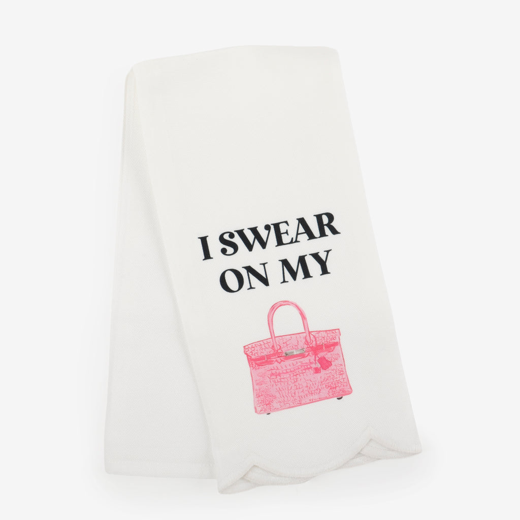 Scalloped Guest Towel - I Swear On My Pink Bag