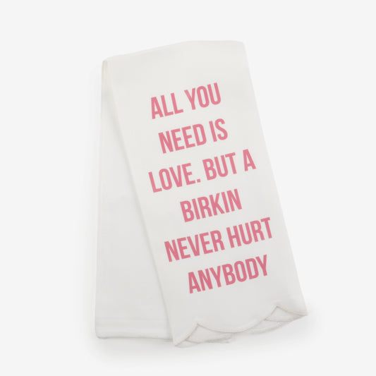 Scalloped Guest Towel - All You Need Is Love and A Birkin