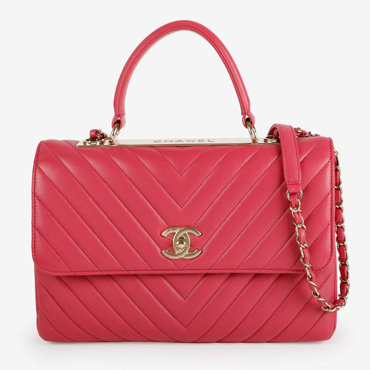 Medium Trendy, Fuschia Lambskin GHW