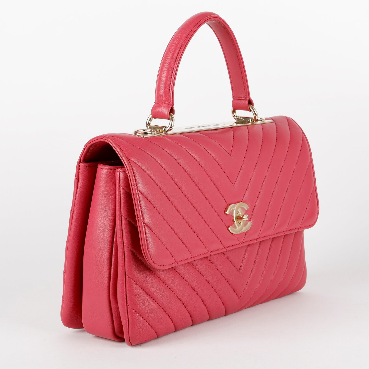 Medium Trendy, Fuschia Lambskin GHW