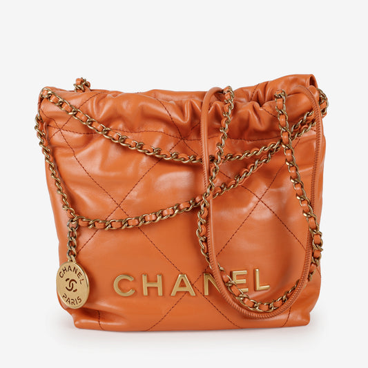 Mini 22, Orange Calfskin