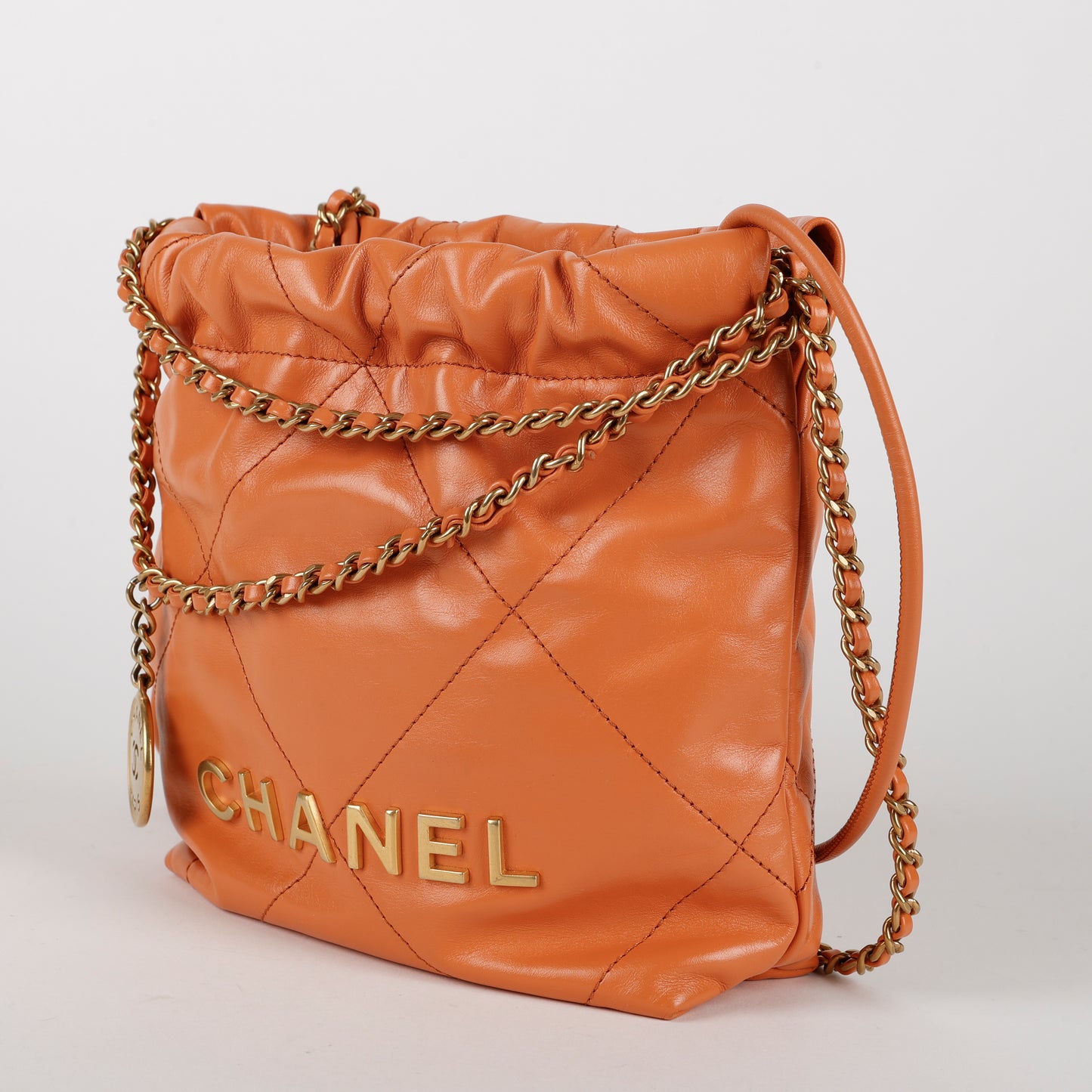 Mini 22, Orange Calfskin